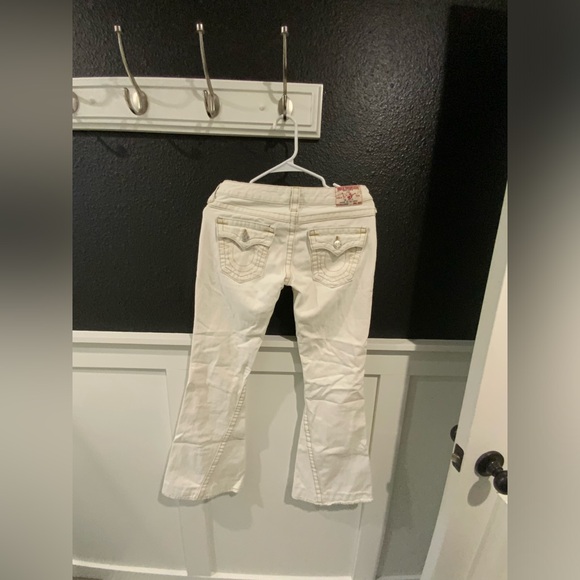 True Religion white Flared denim low-low rise jeans - Picture 3 of 4